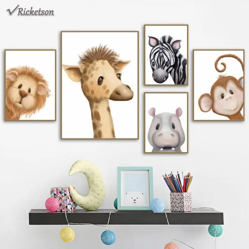 Giraffe Elephant Lion Zebra Hippo Canvas Painting Nursery Wall Art Nordic Posters and Prints Wall Pictures Baby Kids Room Decor
Giraffe Elephant Lion Zebra Hippo Canvas Painting Nursery Wall Art Nordic Posters and Prints Wall Pictures Baby Kids Room Decor