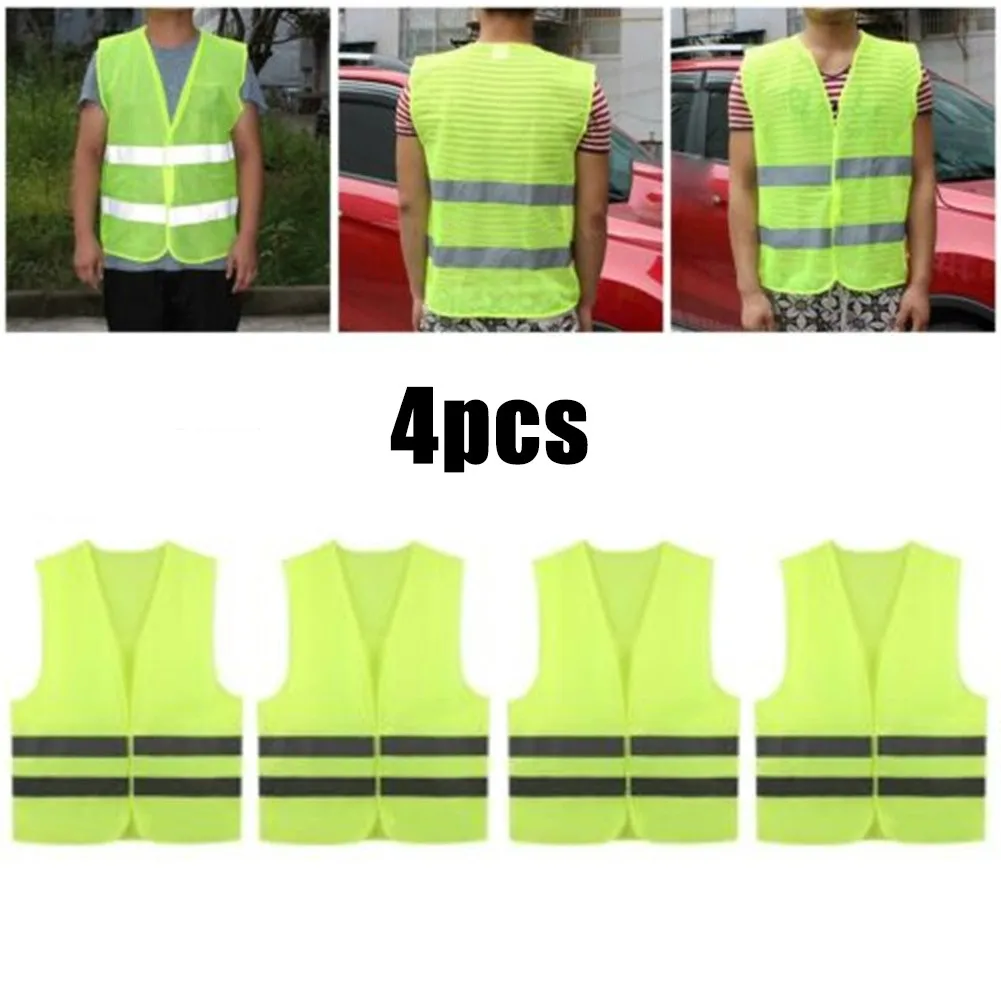 4pcs Men's Vests Safety Traffic Vest Emergency Reflective Accident Vest Car Vest Yellow For People Street Safety Clothing
4pcs Men's Vests Safety Traffic Vest Emergency Reflective Accident Vest Car Vest Yellow For People Street Safety Clothing
