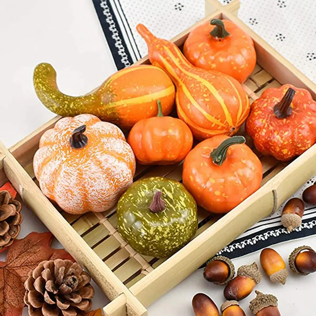86Pcs Artificial Pumpkins Autumn Decoration Set Halloween Mini Fake Pumpkins Pine Cones Maple Leaves Acorns Pomegranate
86Pcs Artificial Pumpkins Autumn Decoration Set Halloween Mini Fake Pumpkins Pine Cones Maple Leaves Acorns Pomegranate