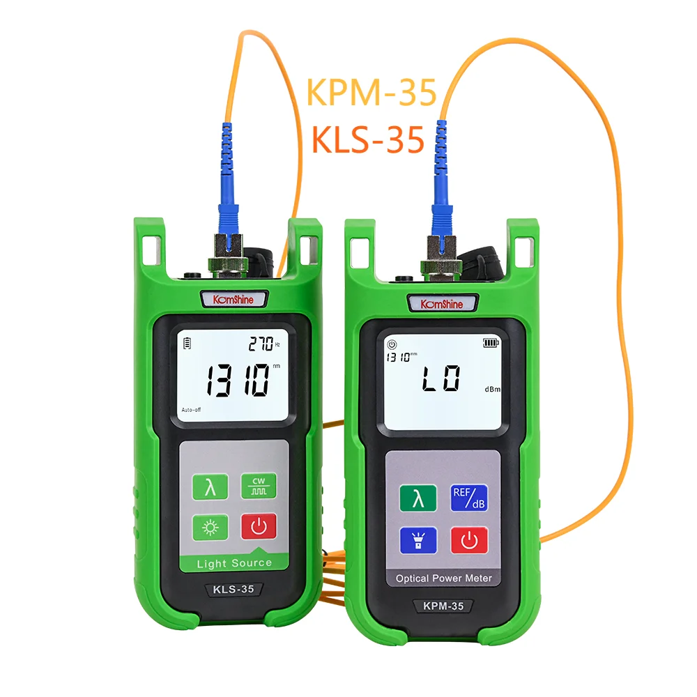 Optic fiber power meter KomShine KPM-35 FTTH fiber cable tester and Singlemode Fiber Optical Light Source KLS-35
Optic fiber power meter KomShine KPM-35 FTTH fiber cable tester and Singlemode Fiber Optical Light Source KLS-35