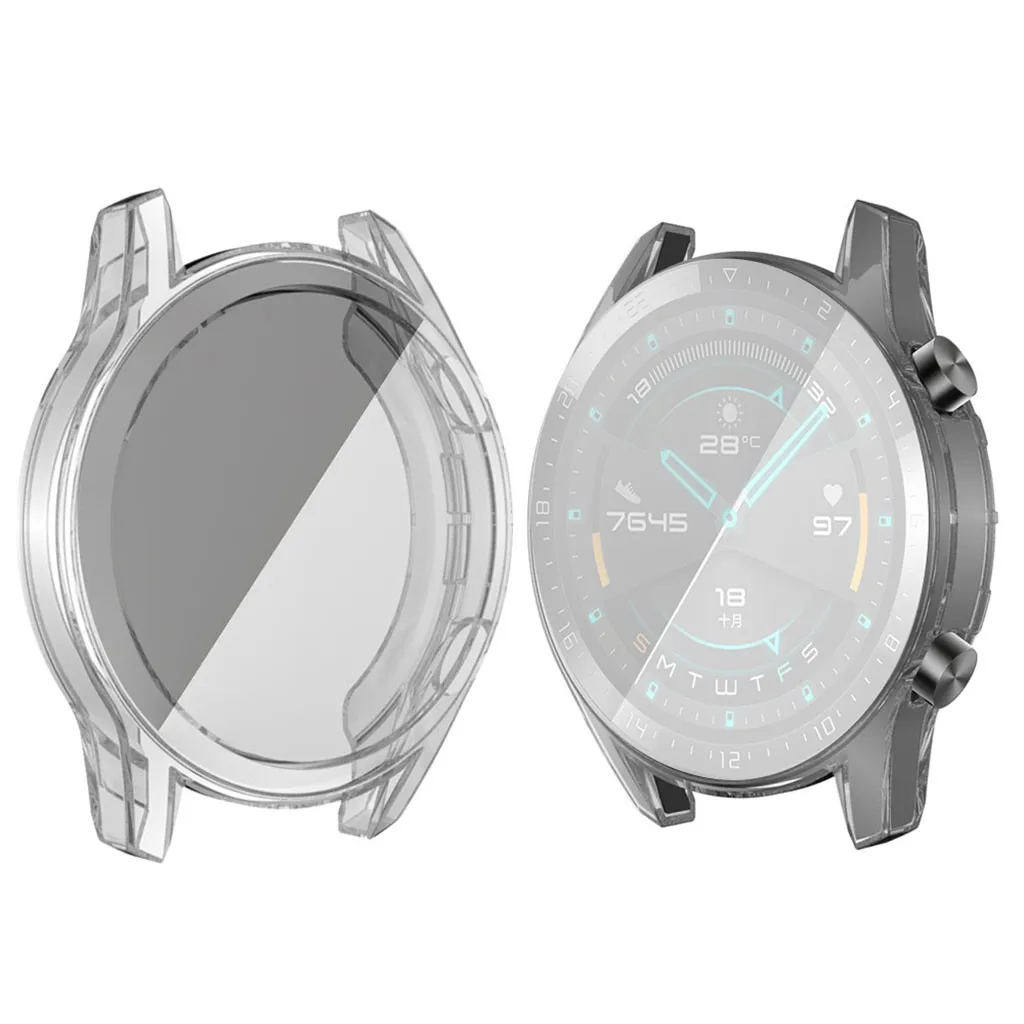 Soft Ultra-Slim Crystal Clear TPU Protector Case Full Cover Protector Shell Frame Bumper Accessories For Huawei Watch GT2 46MM 
Soft Ultra-Slim Crystal Clear TPU Protector Case Full Cover Protector Shell Frame Bumper Accessories For Huawei Watch GT2 46MM