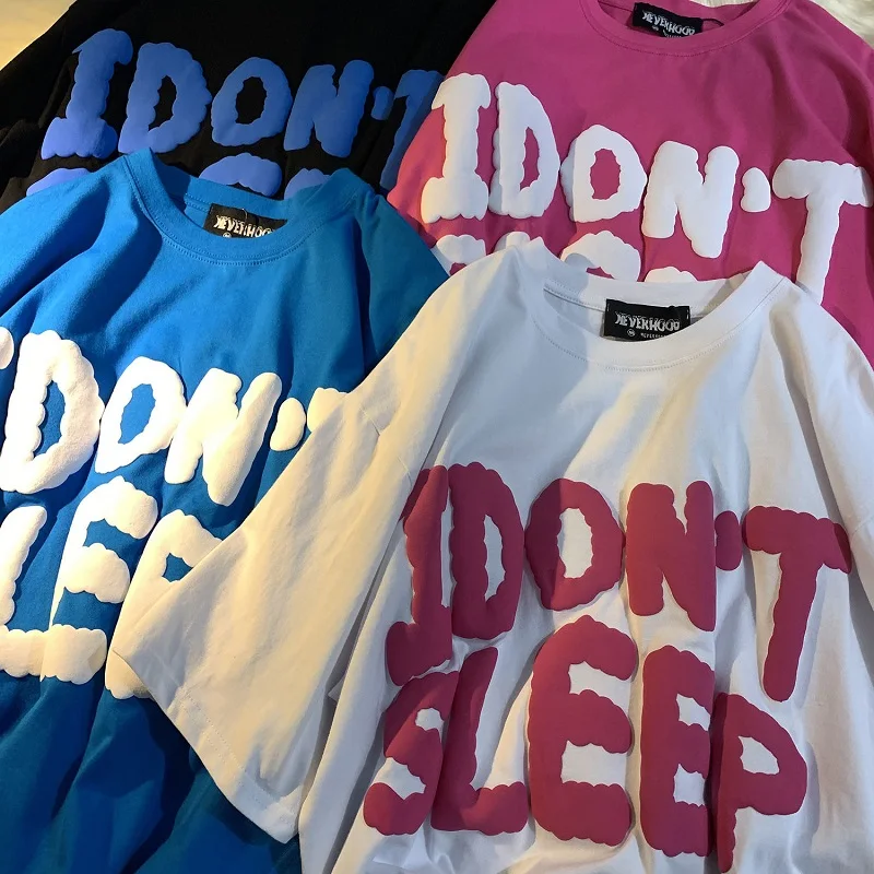 Женская хлопковая футболка с коротким рукавом, круглым вырезом и принтом букв
Женская хлопковая футболка с коротким рукавом, круглым вырезом и принтом букв