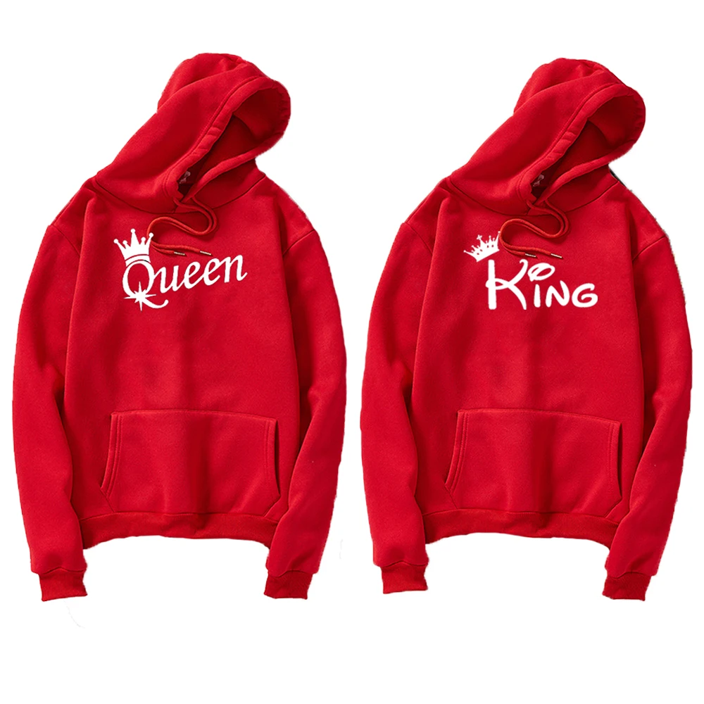 Autumn Long Sleeve Hoodies Sweatshirt for Lovers Winter Hooded Pullovers Tops Hoody KING Queen Crown Print Men Women Streetwear
Autumn Long Sleeve Hoodies Sweatshirt for Lovers Winter Hooded Pullovers Tops Hoody KING Queen Crown Print Men Women Streetwear