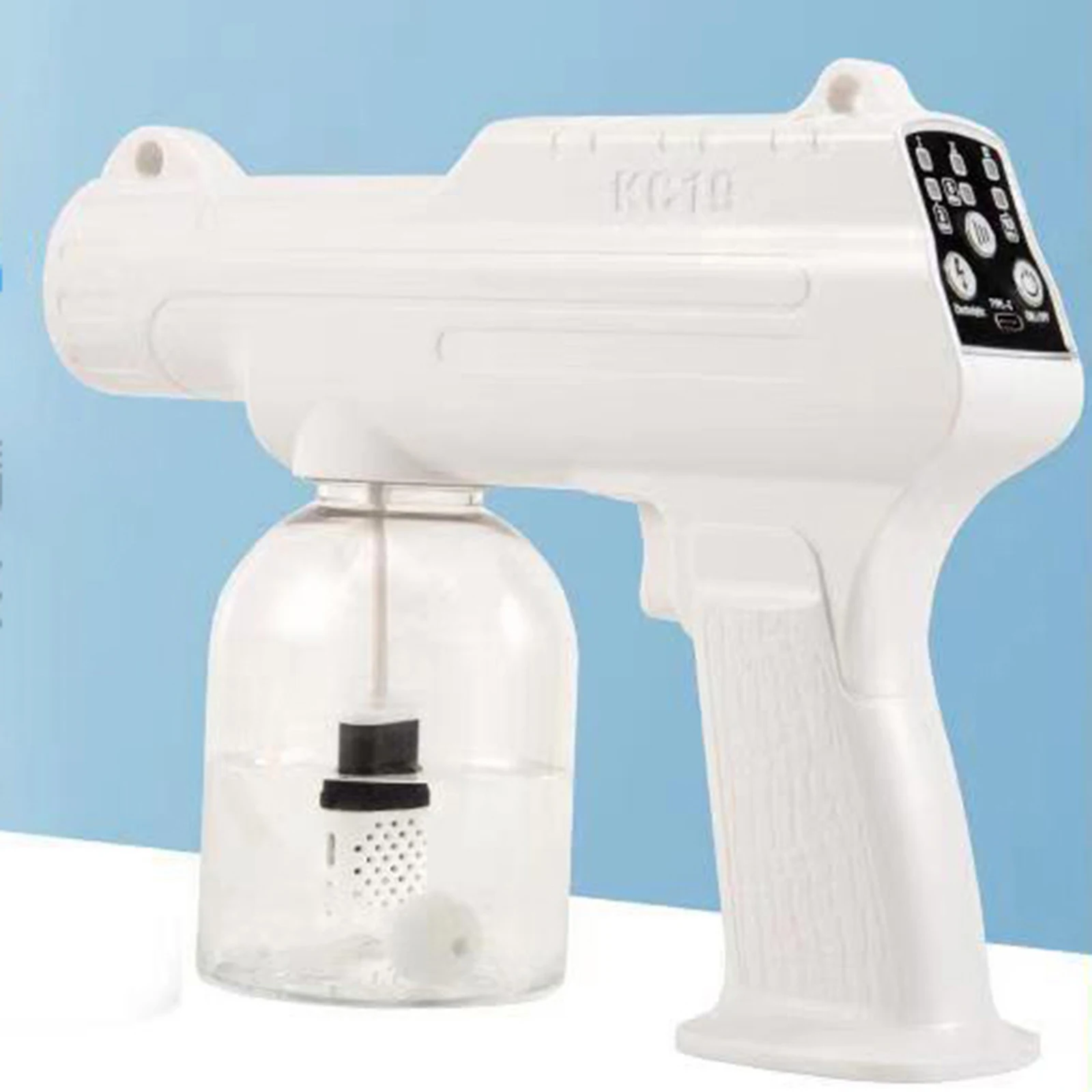 Disinfectant Mist Gun, Handheld Rechargeable Blue Lights Nano Sprayer Fogger for Home, Office, School or Garden Use
Disinfectant Mist Gun, Handheld Rechargeable Blue Lights Nano Sprayer Fogger for Home, Office, School or Garden Use