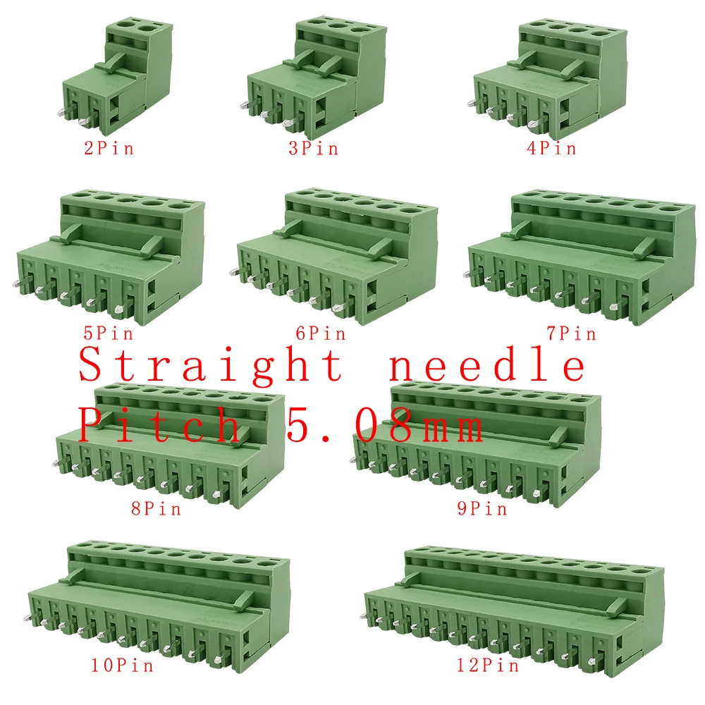 5Pairs 2EDG 5.08mm PCB Screw Terminal Block Connector 300V 10A Plug-Pin Straight Needle 5.08 mm Pitch Header Socket 2-12PIN
5Pairs 2EDG 5.08mm PCB Screw Terminal Block Connector 300V 10A Plug-Pin Straight Needle 5.08 mm Pitch Header Socket 2-12PIN