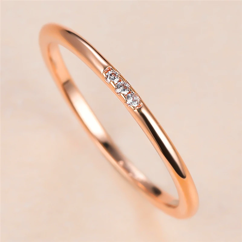 Minimalist Female White Crystal Stone Ring Classic Rose Gold Color Wedding Rings For Women Dainty Bride Thin Engagement Ring
Minimalist Female White Crystal Stone Ring Classic Rose Gold Color Wedding Rings For Women Dainty Bride Thin Engagement Ring