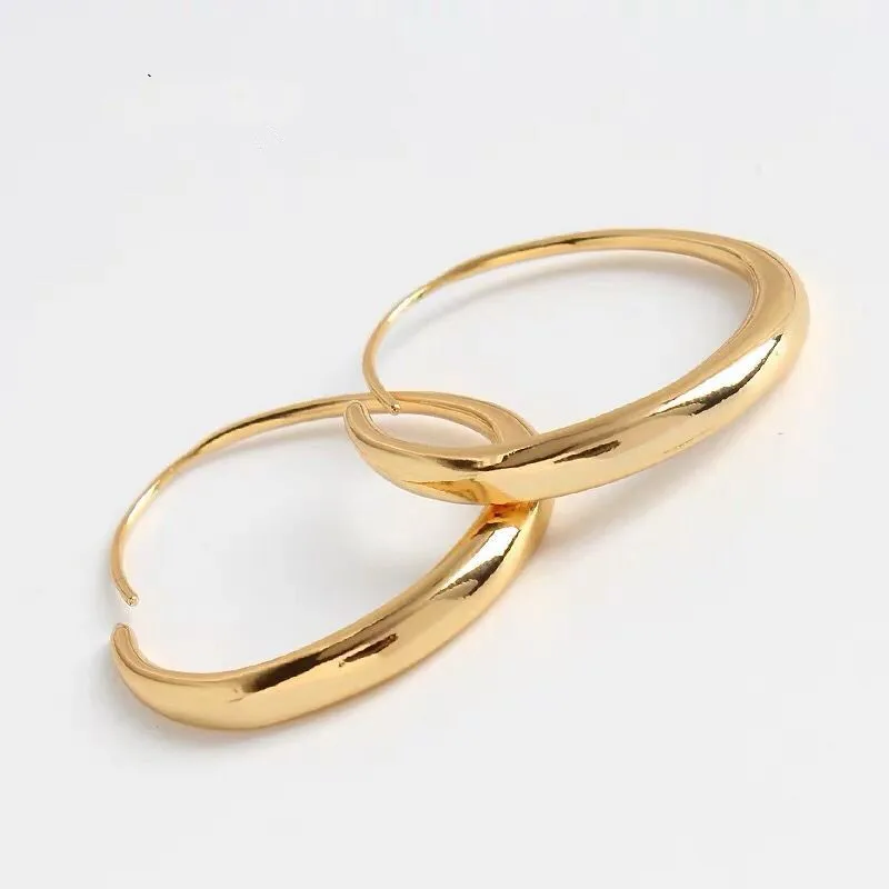 wing yuk tak Gold Color Hoop Earrings for Women Statement Fashion Jewelry | Украшения и аксессуары
