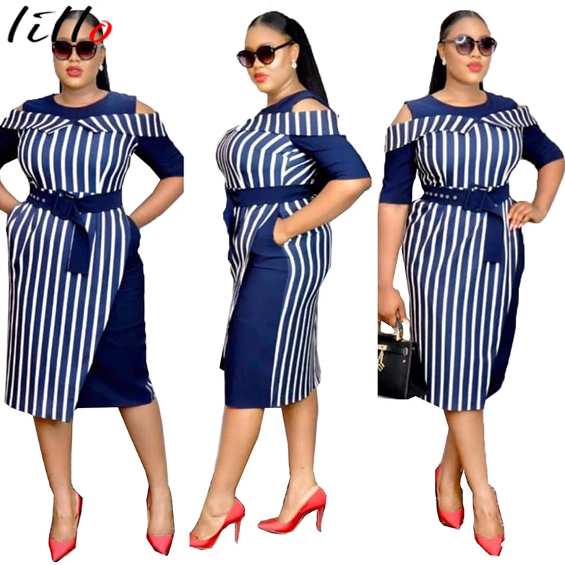 party dress African Outfit Summer Dress Office Lady Striped Wrap Commuter Plus Size Dress Sheath Knee-Length Empire
party dress African Outfit Summer Dress Office Lady Striped Wrap Commuter Plus Size Dress Sheath Knee-Length Empire