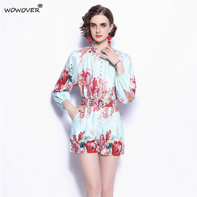 Fashion Spring Summer Runway 2 Piece Set 2021 New Designers Lanter Sleeve Floral Shirt and Shorts Suit Holiday Casual Outfits
Fashion Spring Summer Runway 2 Piece Set 2021 New Designers Lanter Sleeve Floral Shirt and Shorts Suit Holiday Casual Outfits