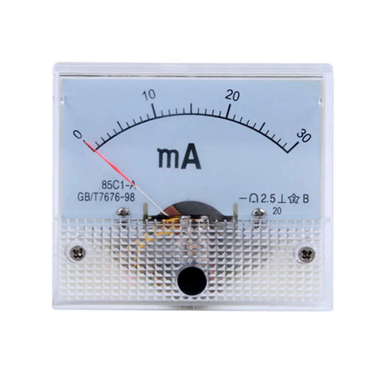 85C1 0-50mA 1mA 20mA 30mA 100mA 200mA 500mA DC Analog Panel Ampere Current Meter Ammeter Gauge 85C1 White 0-50mA 64*56mm
85C1 0-50mA 1mA 20mA 30mA 100mA 200mA 500mA DC Analog Panel Ampere Current Meter Ammeter Gauge 85C1 White 0-50mA 64*56mm