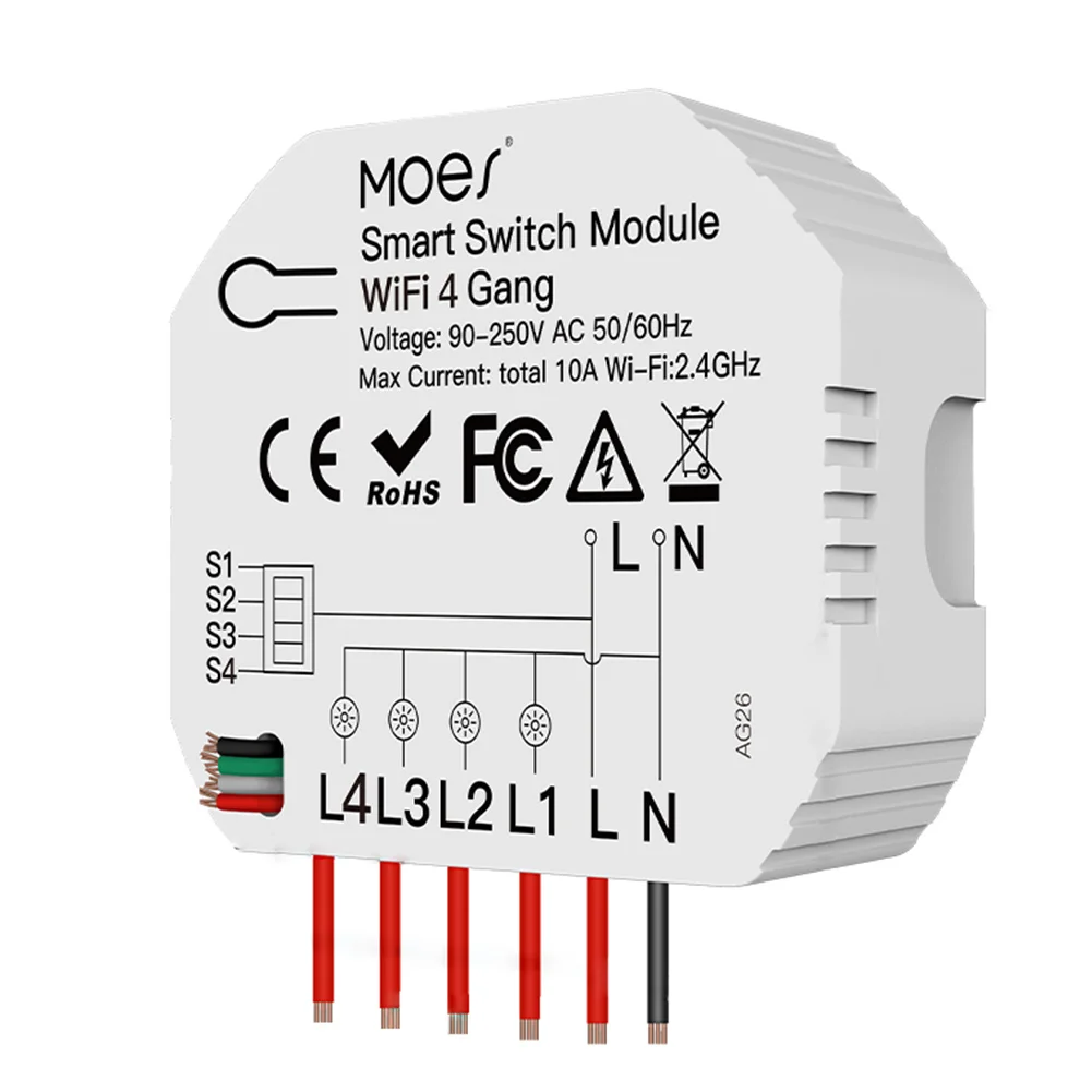 4-ходовой умный Wi-Fi модуль переключения беспроводной 10 А домашний затвор для штор роликовый пульт дистанционного управления приборы вкл./вы... 
4-ходовой умный Wi-Fi модуль переключения беспроводной 10 А домашний затвор для штор роликовый пульт дистанционного управления приборы вкл./вы...