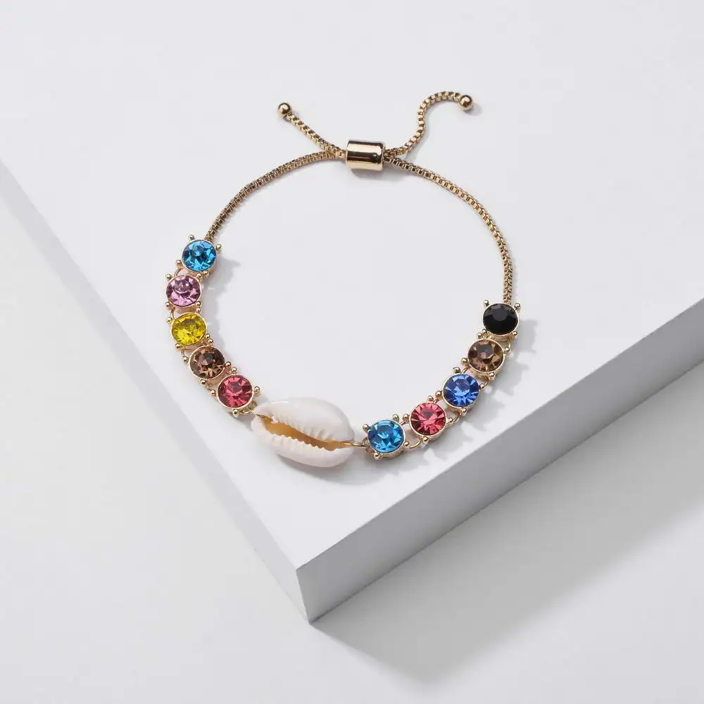 B2391 ZWPON Colorful Crystal Dot Cowry Shell Bracelets for Women Summer Box Chain Adjustable Bracelets Jewelry Wholesale Trendy
B2391 ZWPON Colorful Crystal Dot Cowry Shell Bracelets for Women Summer Box Chain Adjustable Bracelets Jewelry Wholesale Trendy