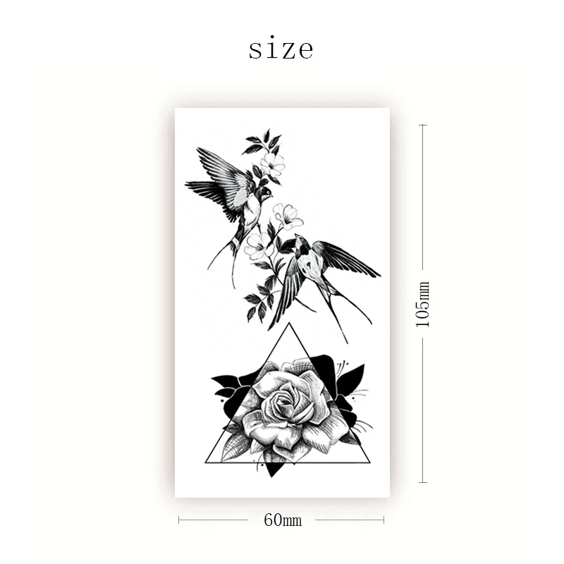 Black Swallow Flowers Fake Tattoo Sticker for Women Sketch Rose Leaves Geometric Temporary Tattoos Water Transfer Tatoos Girls
Black Swallow Flowers Fake Tattoo Sticker for Women Sketch Rose Leaves Geometric Temporary Tattoos Water Transfer Tatoos Girls