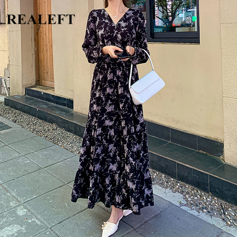 REALEFT Spring 2022 New Vintage Floral Print Sundress Women Dresses Bohemian V-Neck Lantern Sleeve Pleated Mi-long Dress Female
REALEFT Spring 2022 New Vintage Floral Print Sundress Women Dresses Bohemian V-Neck Lantern Sleeve Pleated Mi-long Dress Female