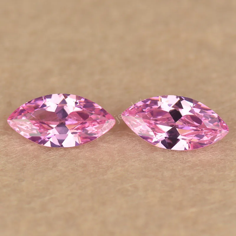 Цена оптовой продажи качество 5A 1.5x3 ~ 10x20 мм розовый Lab Made кубический циркон камень
