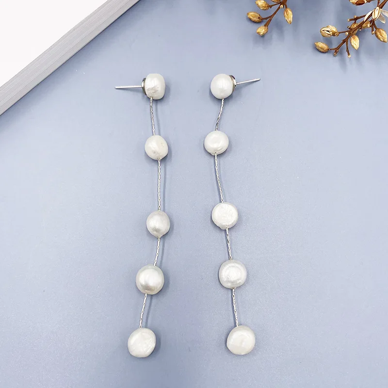 Korean Fashion Simple Baroque Pearl Tassel Long Earrings For Woman Gothic Girl's Elegant Jewelry Wedding Party Set Accessories
Korean Fashion Simple Baroque Pearl Tassel Long Earrings For Woman Gothic Girl's Elegant Jewelry Wedding Party Set Accessories