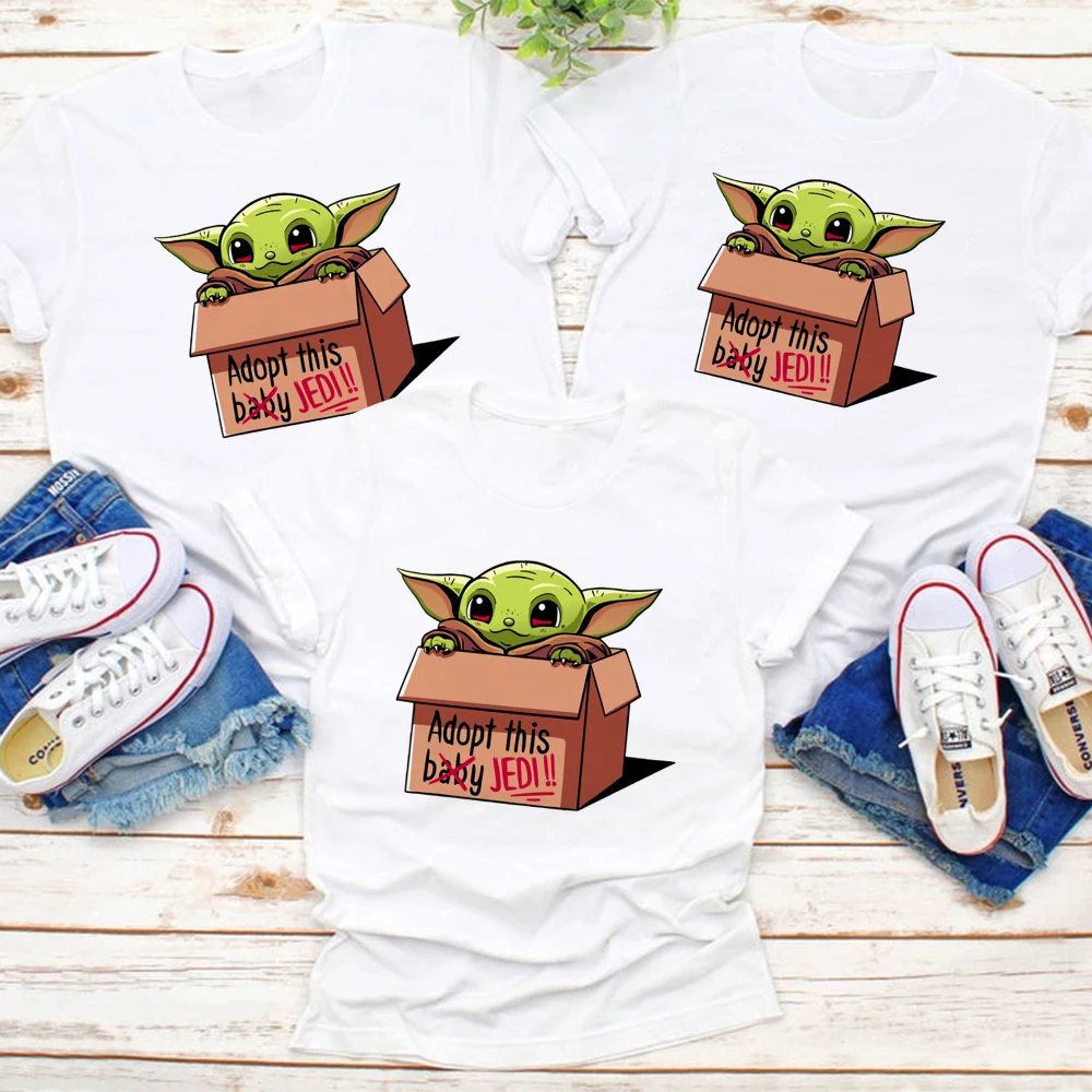 Funny Mandalorian T Shirts Family Matching Clothes Casual Fashion Adopt This JEDI Baby Yoda Tshirt Fashion Cute Kids Clothes
Funny Mandalorian T Shirts Family Matching Clothes Casual Fashion Adopt This JEDI Baby Yoda Tshirt Fashion Cute Kids Clothes