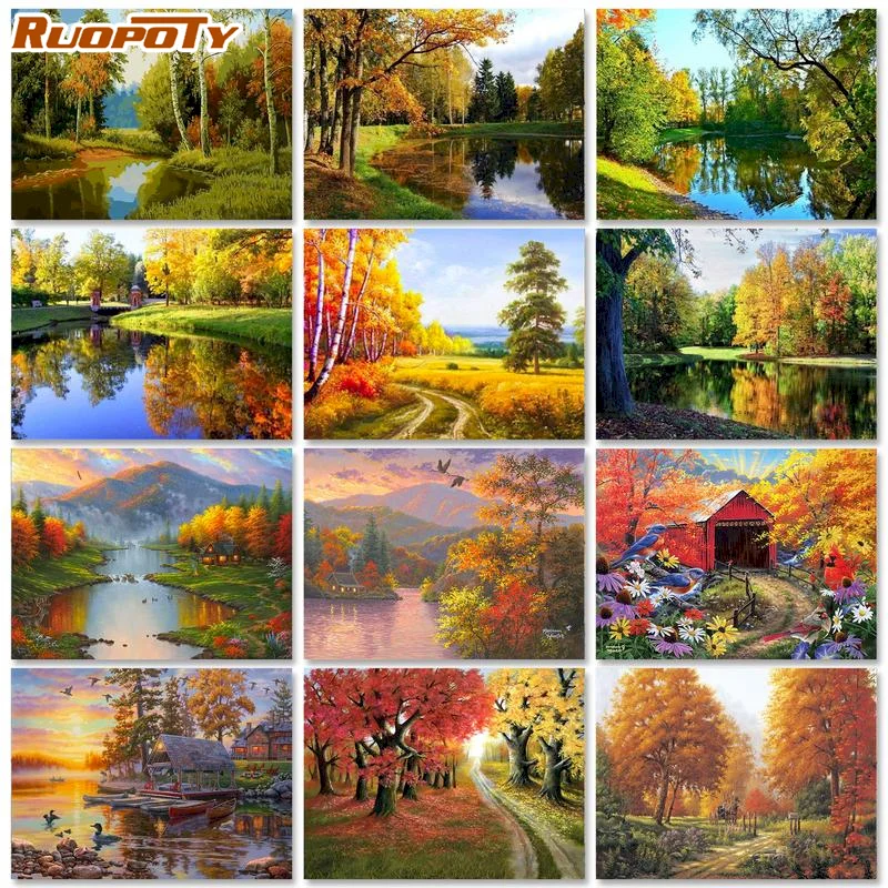 RUOPOTY Autumn Landscape DIY Painting By Numbers Wall Art Picture Handpainted Oil Painting For Home Decor Frame 40x50cm
RUOPOTY Autumn Landscape DIY Painting By Numbers Wall Art Picture Handpainted Oil Painting For Home Decor Frame 40x50cm