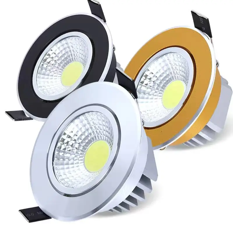 

Luminária embutida de led cob com controle de intensidade, 5w/7w/9w12w15w/18w, lâmpadas de teto, iluminação interna