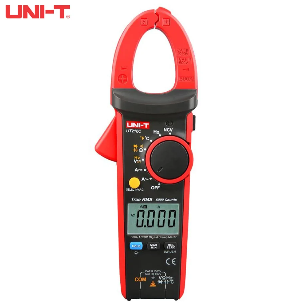 UNI-T UT216C True RMS 600A Digital Clamp Meter Voltmeter Ammeter Automatic Range Tester
UNI-T UT216C True RMS 600A Digital Clamp Meter Voltmeter Ammeter Automatic Range Tester
