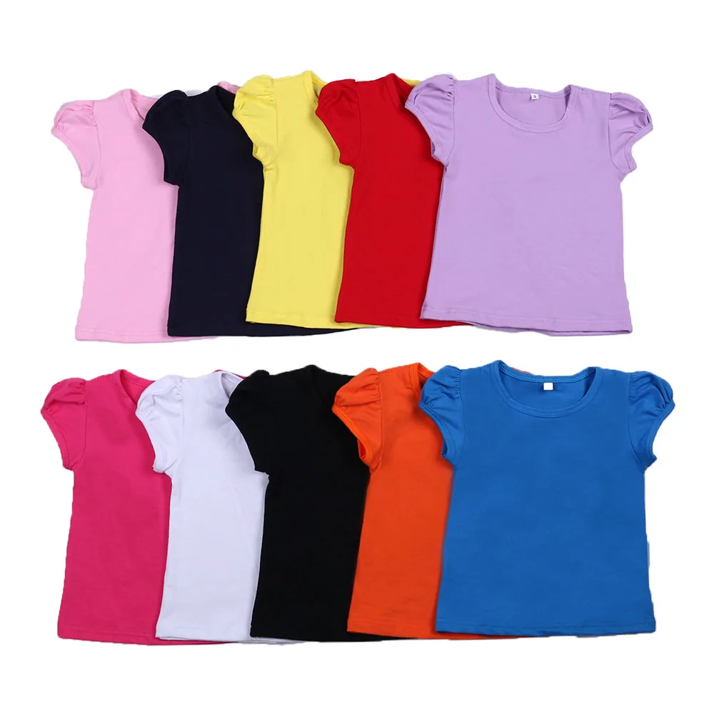 Girls Plain Tee Shirts Summer short Cap sleeve 100% cotton boutique t-shirts kids clothing tops for little girl 2 Years Clothes 
Girls Plain Tee Shirts Summer short Cap sleeve 100% cotton boutique t-shirts kids clothing tops for little girl 2 Years Clothes
