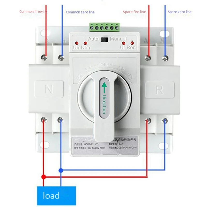 Dual Power Automatic Transfer Switch 2P63A Switch Gear Switch Cb Class Ats Home Single Phase 220V
Dual Power Automatic Transfer Switch 2P63A Switch Gear Switch Cb Class Ats Home Single Phase 220V