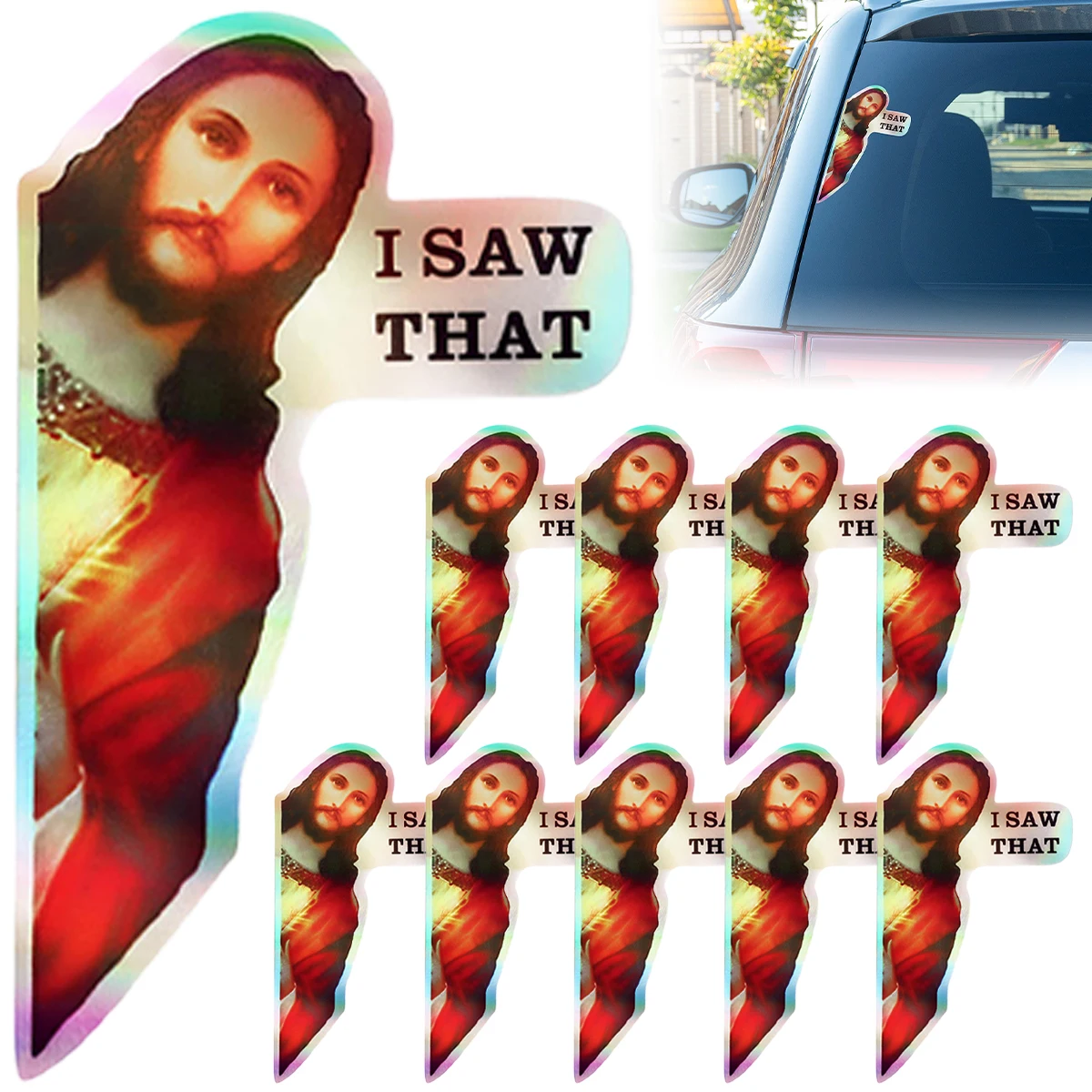 10pcs Funny Car Sticker Jesus,I Saw That, Vinyl Decal Sticker Waterproof Faith Stickers for Laptops Water Bottles Christmas Gift
10pcs Funny Car Sticker Jesus,I Saw That, Vinyl Decal Sticker Waterproof Faith Stickers for Laptops Water Bottles Christmas Gift