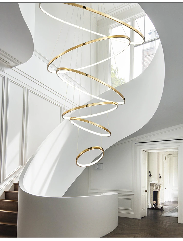 Modern Design Gold Housing minimalist round pendant light designer hanging light suspension gold circle ring lamp led villa home
Modern Design Gold Housing minimalist round pendant light designer hanging light suspension gold circle ring lamp led villa home