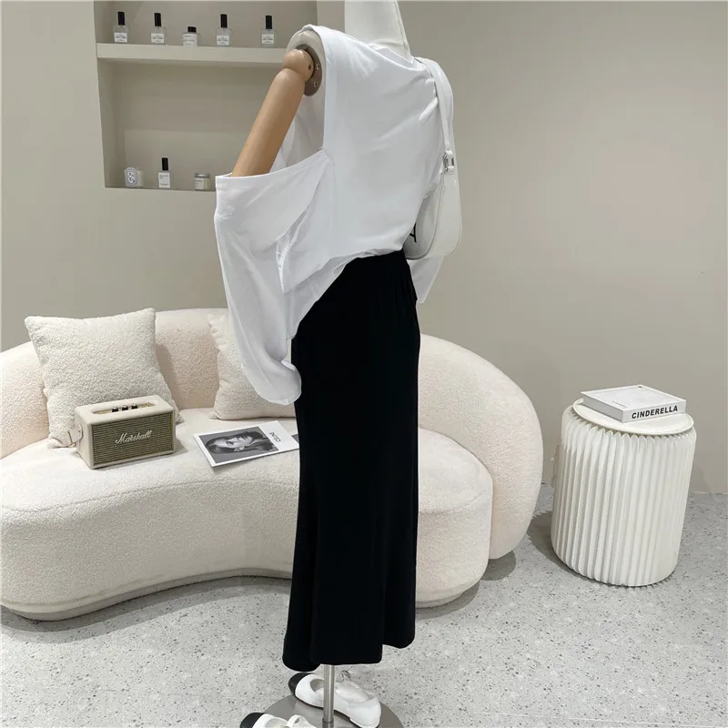 Two Piece Set Girl Hole Design Off Shoulder Long Sleeve T-shirt + High Waist Slim Split Long Skirt Vaccine Essential Clothing
Two Piece Set Girl Hole Design Off Shoulder Long Sleeve T-shirt + High Waist Slim Split Long Skirt Vaccine Essential Clothing