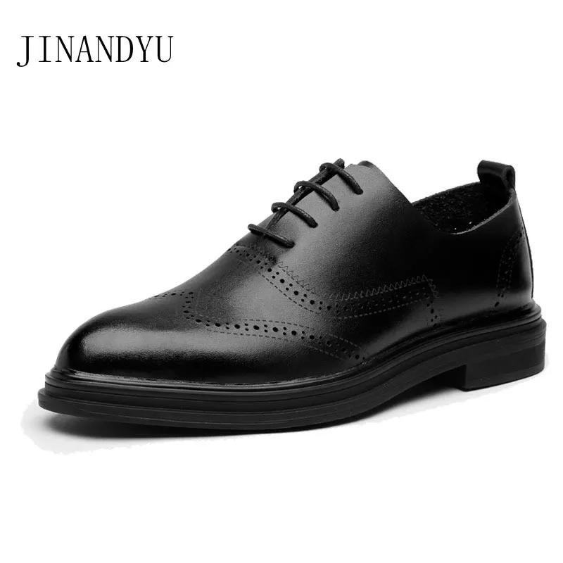 

Brown Black Dress Oxford Shoes for Men Genuine Leather Italian Brogue Shoes Men Formal Classic Elegant High Quality Boss Shoes