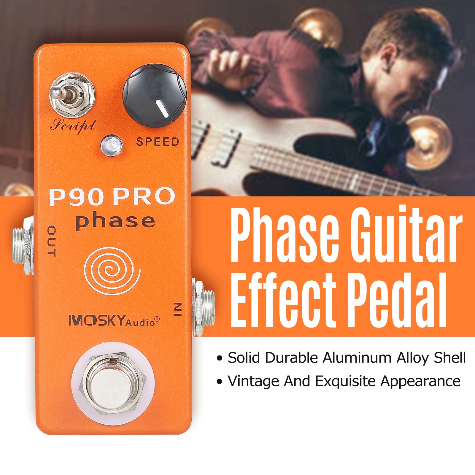 MOSKYaudio P90 PRO PHASE Phaser Pedal Guitar Effects Single Mini Vintage Phaser Pedal Effect Pedal
MOSKYaudio P90 PRO PHASE Phaser Pedal Guitar Effects Single Mini Vintage Phaser Pedal Effect Pedal