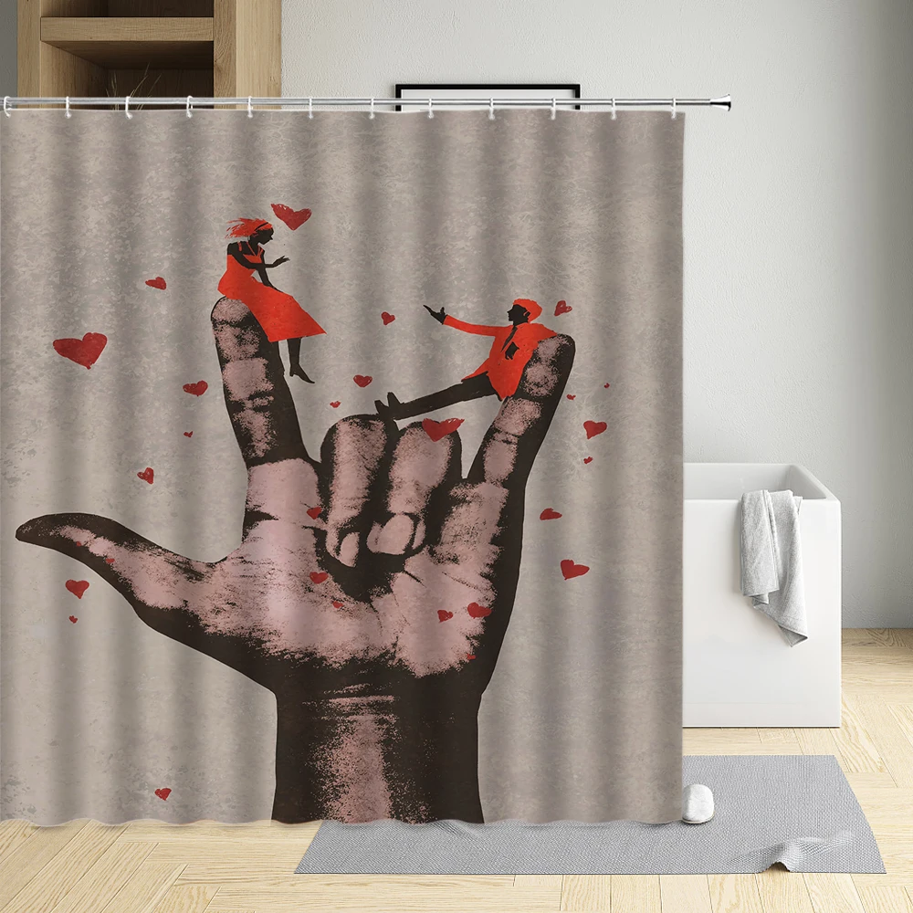 Interesting Hand Modern Eco-Friendly Fabric Polyester Waterproof Cloth Shower Curtain Bathtub Decor Bath Screen With Hooks
Interesting Hand Modern Eco-Friendly Fabric Polyester Waterproof Cloth Shower Curtain Bathtub Decor Bath Screen With Hooks