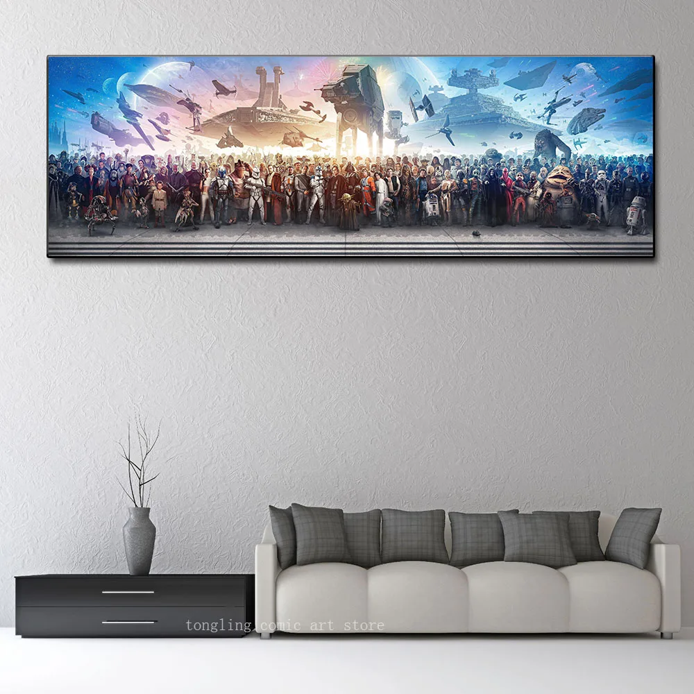 Star Wars All Characters Poster Canvas Painting Fans HD Print Living Room Bedroom Decoration | Дом и сад