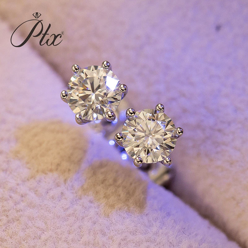 0.5-1.0 Carat Round Six Claws Moissanite Stud Earrings Women 925 Sterling Silver Sparkling Wedding Party Fine Jewelry for Women
0.5-1.0 Carat Round Six Claws Moissanite Stud Earrings Women 925 Sterling Silver Sparkling Wedding Party Fine Jewelry for Women