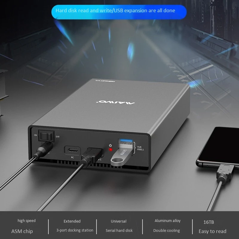 MAIWO K3527CH Type-C Mobile Hard Disk Box Hard Disk with USB Splitter Extension C Port Hard Disk Box + HUB Splitter 
MAIWO K3527CH Type-C Mobile Hard Disk Box Hard Disk with USB Splitter Extension C Port Hard Disk Box + HUB Splitter