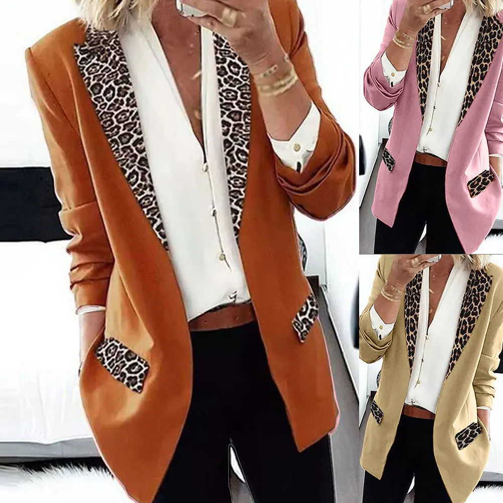 Women Patchwork Leopard Blazers Plus Size Lapel Neck Female Spring Blazers Casual Thicken Coats Bussiness Jackets Outwear
Women Patchwork Leopard Blazers Plus Size Lapel Neck Female Spring Blazers Casual Thicken Coats Bussiness Jackets Outwear
