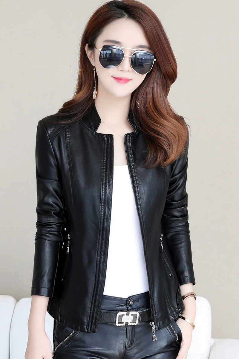JCHB 2021 Autumn Spring and genuine leather jacket women's short slim fit small coat Korean style stand collar large size
JCHB 2021 Autumn Spring and genuine leather jacket women's short slim fit small coat Korean style stand collar large size