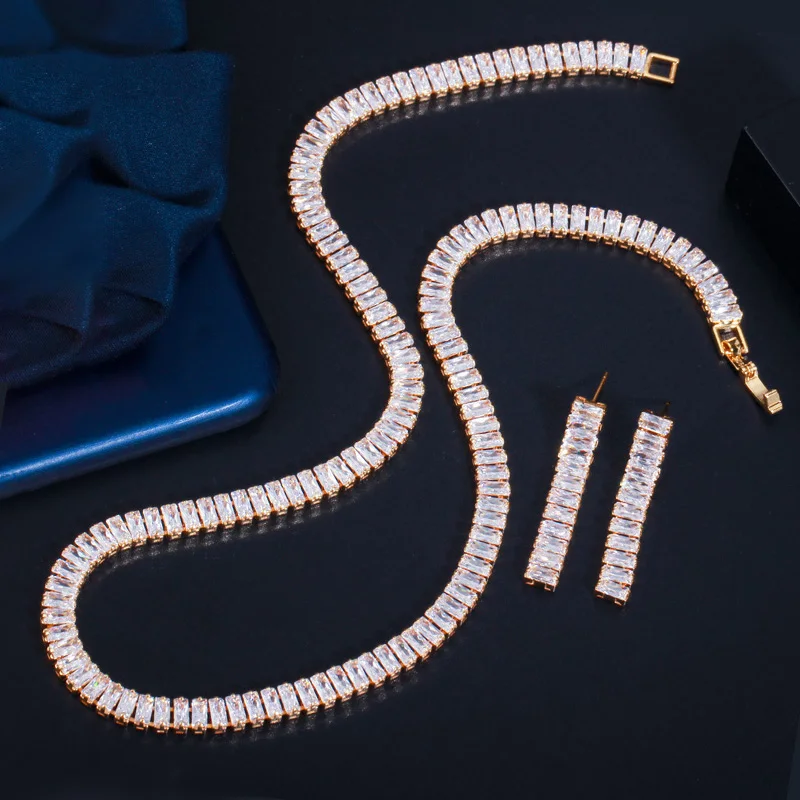 Necklace Earring With Stones Jewelry Sets Golden Square Pendants Fashion Bridal Wedding Neck Sets Fashion Women's Accessories
Necklace Earring With Stones Jewelry Sets Golden Square Pendants Fashion Bridal Wedding Neck Sets Fashion Women's Accessories