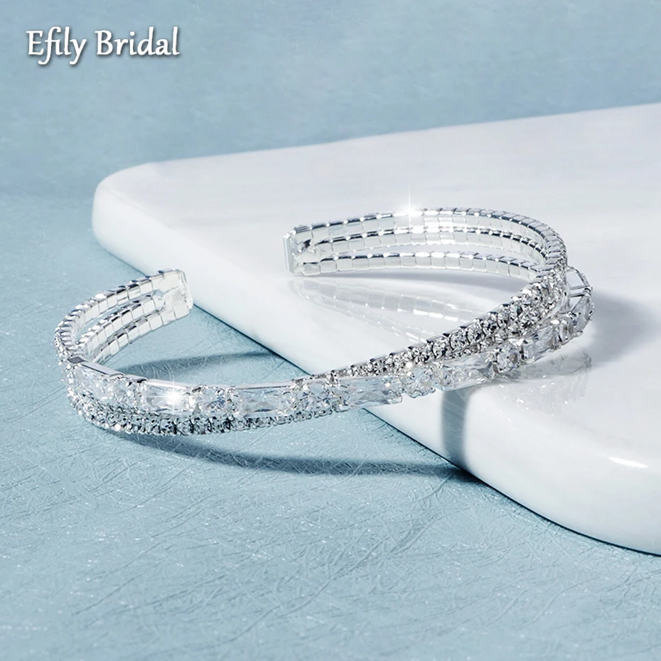 Efily Fashion Wedding Zircon Bracelet for Women Crystal Bangle Bracelet Silver Color Luxury Bridal Jewelry Party Bridesmaid Gift
Efily Fashion Wedding Zircon Bracelet for Women Crystal Bangle Bracelet Silver Color Luxury Bridal Jewelry Party Bridesmaid Gift