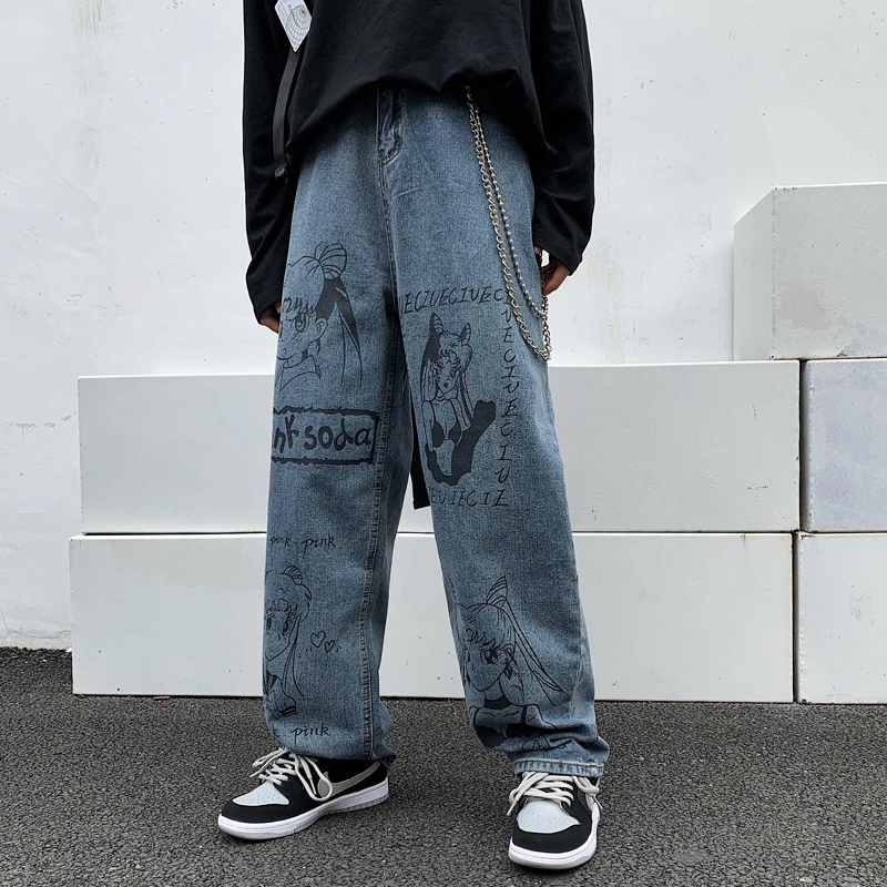 Harajuku Vintage Women Oversized Sailor Moon Graffiti Print Pocket High Waist Washed Boyfriend Casual Street Jeans Trousers
Harajuku Vintage Women Oversized Sailor Moon Graffiti Print Pocket High Waist Washed Boyfriend Casual Street Jeans Trousers