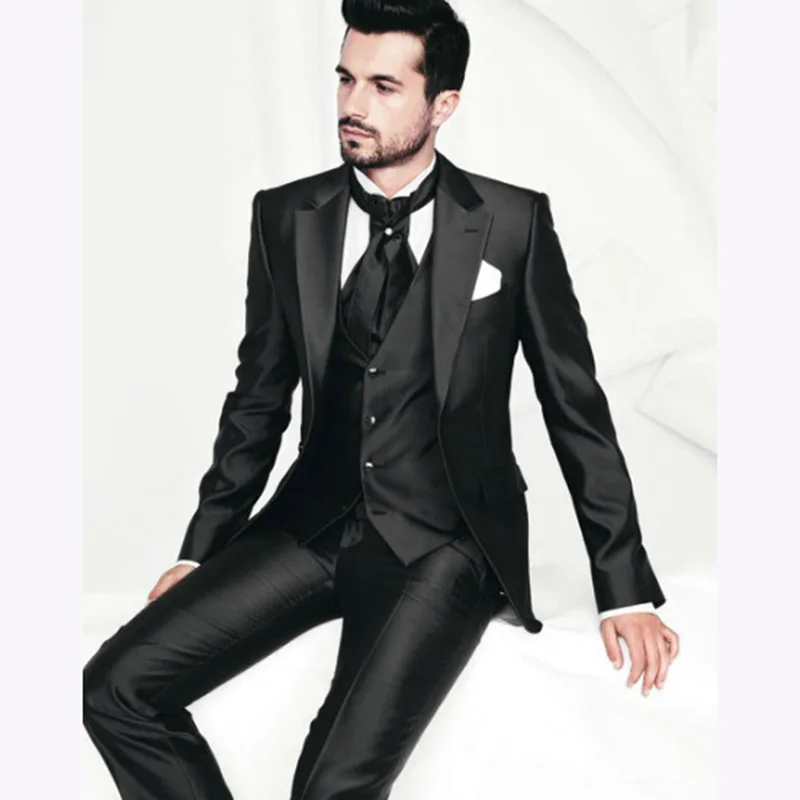 2020 Black Men Wedding Suits Custom Made Groom Formal Suit Slim Fit Business Costume 3 Piece Set (Jacket+Vest+Pants)
2020 Black Men Wedding Suits Custom Made Groom Formal Suit Slim Fit Business Costume 3 Piece Set (Jacket+Vest+Pants)