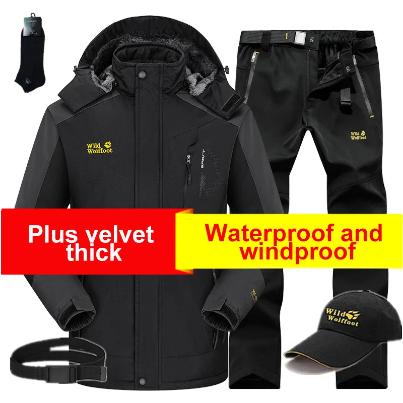 Men's outdoor Hiking jacket and pants ski suit winter camping waterproof windproof Thermal Fleece liner mountaineering clothing
Men's outdoor Hiking jacket and pants ski suit winter camping waterproof windproof Thermal Fleece liner mountaineering clothing