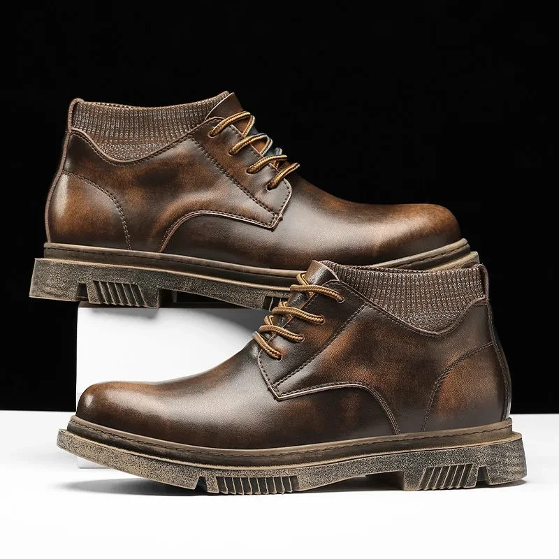 Men's High Top Short Boots Spring And Autumn New Fashion Leather Middle Top Boots Tooling Shoes Leather Boots Fashion Shoes
Men's High Top Short Boots Spring And Autumn New Fashion Leather Middle Top Boots Tooling Shoes Leather Boots Fashion Shoes