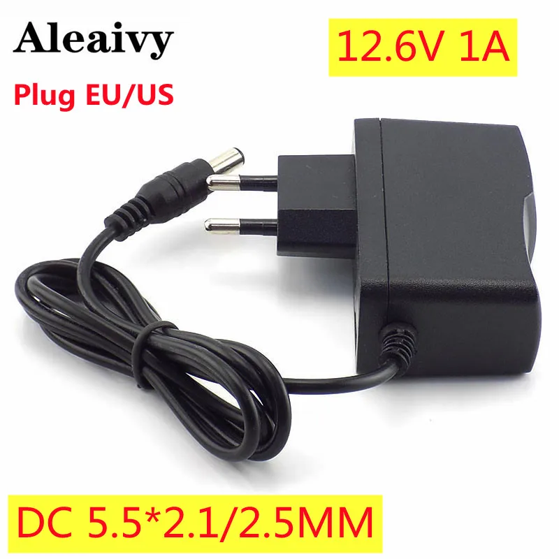 12.6V 1A Lithium Battery Charger 18650/Polymer Battery Pack 100-240V EU/US Plug Charger With Wire Lead DC Plug 5.5*2.1
12.6V 1A Lithium Battery Charger 18650/Polymer Battery Pack 100-240V EU/US Plug Charger With Wire Lead DC Plug 5.5*2.1