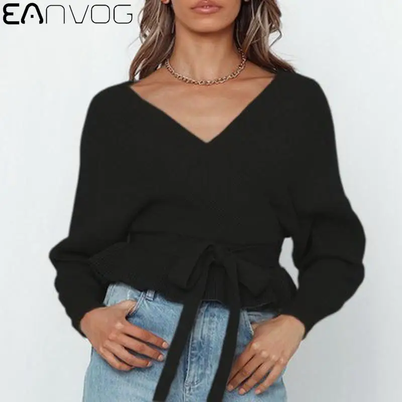 Women Sexy Backless Solid Jumper Sweater Korean Fashion Long Sleeve V- Neck Pullovers Female Tops
Women Sexy Backless Solid Jumper Sweater Korean Fashion Long Sleeve V- Neck Pullovers Female Tops