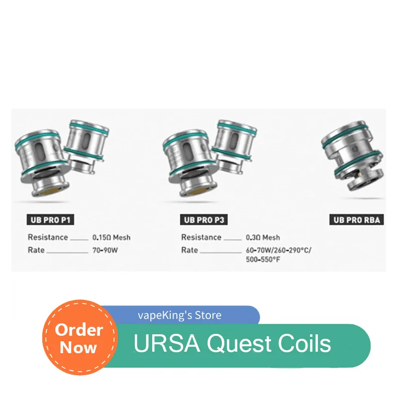 Lost Vape URSA Quest Replacement Coils P1 0.15ohm P3 0.3ohm Mesh Coil Electronic Cigarette Core Head For Ursa Quest Multi Kit
Lost Vape URSA Quest Replacement Coils P1 0.15ohm P3 0.3ohm Mesh Coil Electronic Cigarette Core Head For Ursa Quest Multi Kit