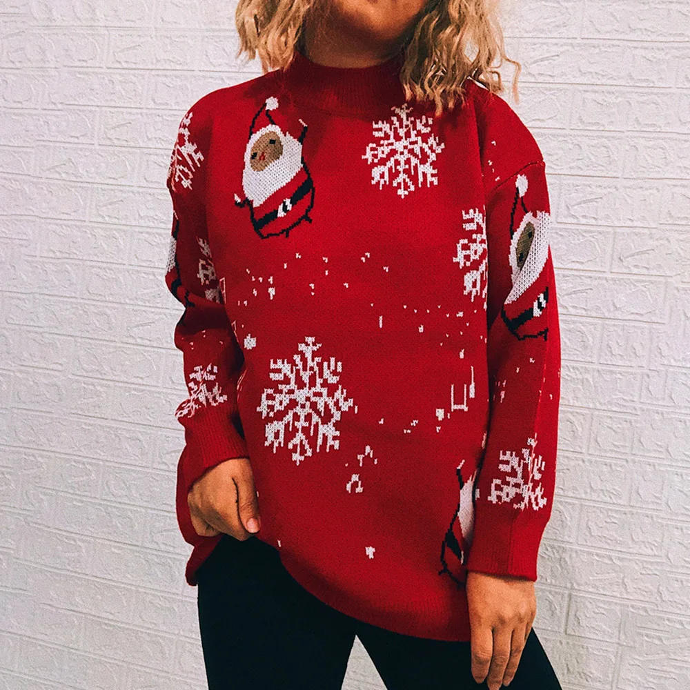 Autumn Winter New Fashion Casual Loose High Neck And Long Sleeves Retro Snowflake Christmas And New Year Theme Women's Sweater
Autumn Winter New Fashion Casual Loose High Neck And Long Sleeves Retro Snowflake Christmas And New Year Theme Women's Sweater