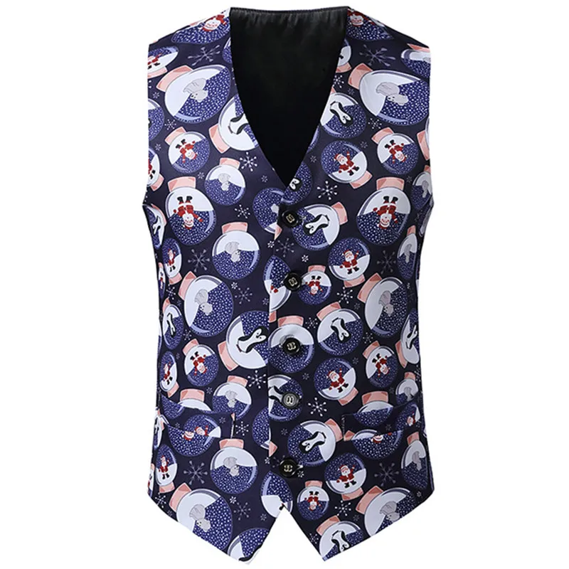 Nice Men's Single Breasted Classic Christmas Festive 3D Print Suit Vest Business Clothes Man Casual Groomsman Flower Waistcoat 
Nice Men's Single Breasted Classic Christmas Festive 3D Print Suit Vest Business Clothes Man Casual Groomsman Flower Waistcoat