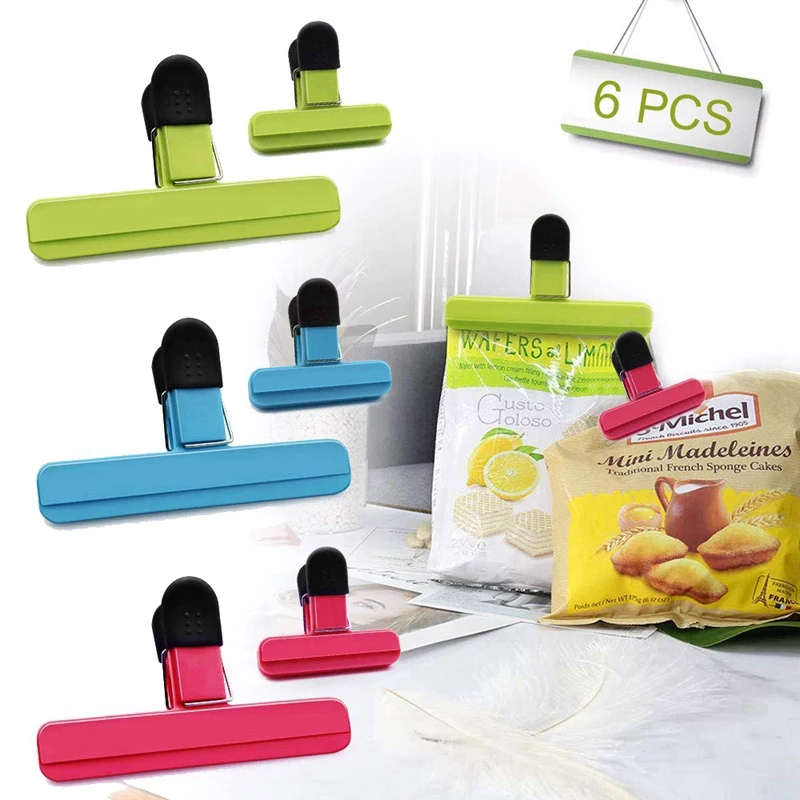 Promotion! Large Chip Bag Clips Food Plastic Heavy Duty Air Tight Seal Grip Assorted Colors For Coffee Potato And |