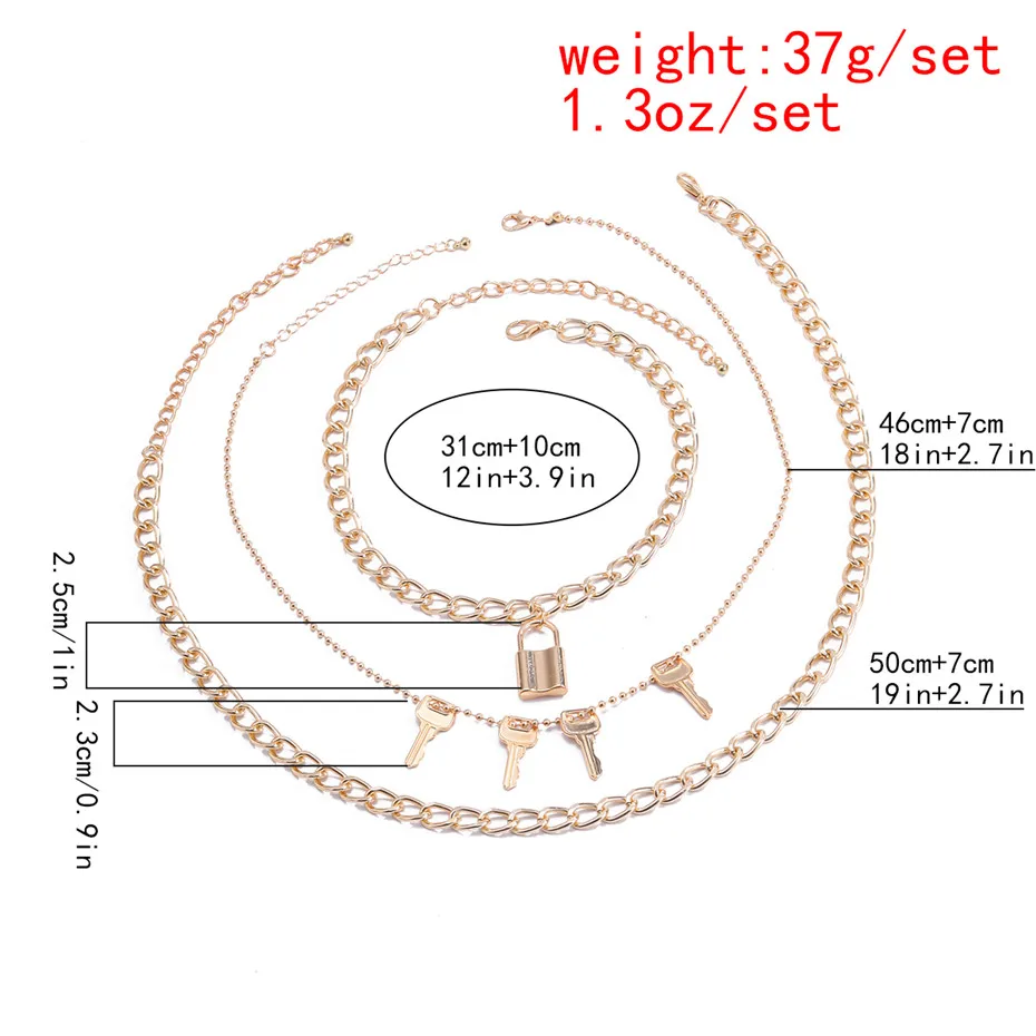Salircon Punk Multi Layer Key Padlock Pendant Chain Necklace Goth Minimalist Chunky Choker Necklace for Women Jewelry 2020 Gift
Salircon Punk Multi Layer Key Padlock Pendant Chain Necklace Goth Minimalist Chunky Choker Necklace for Women Jewelry 2020 Gift
